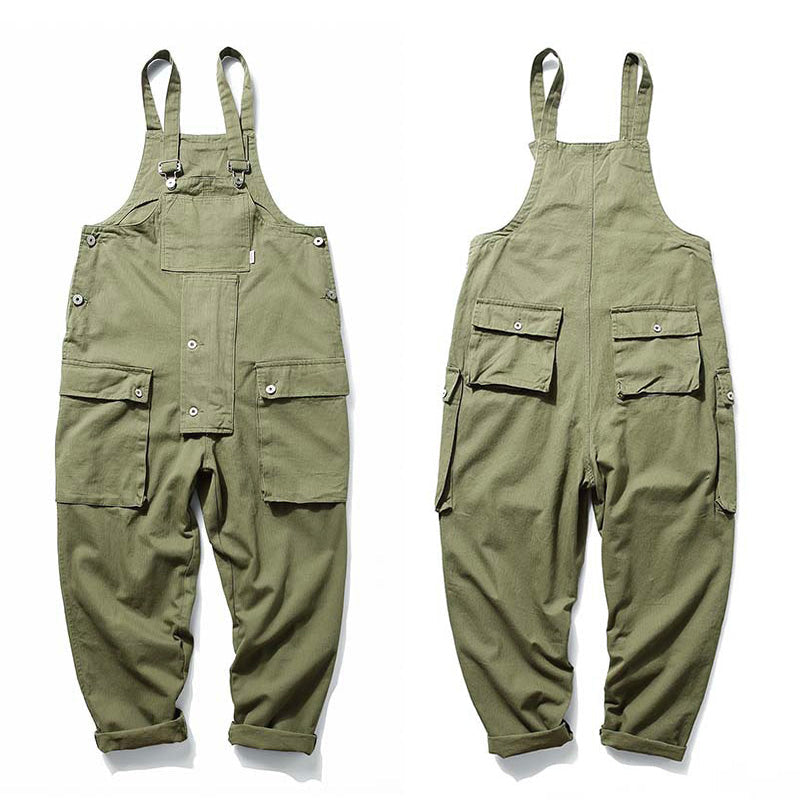 Baggy Big Pockets Workwear Overalls-Jumpsuits & Overalls-Army Green-XS-Camoufit