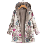Mechi | Women's Floral Hooded Jacket - Printed Lightweight Zip Coat