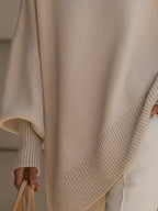 Sephira | Women's Sweater | Oversized Poncho Ribbed Trim