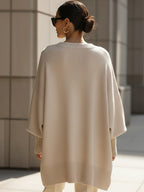Sephira | Women's Sweater | Oversized Poncho Ribbed Trim
