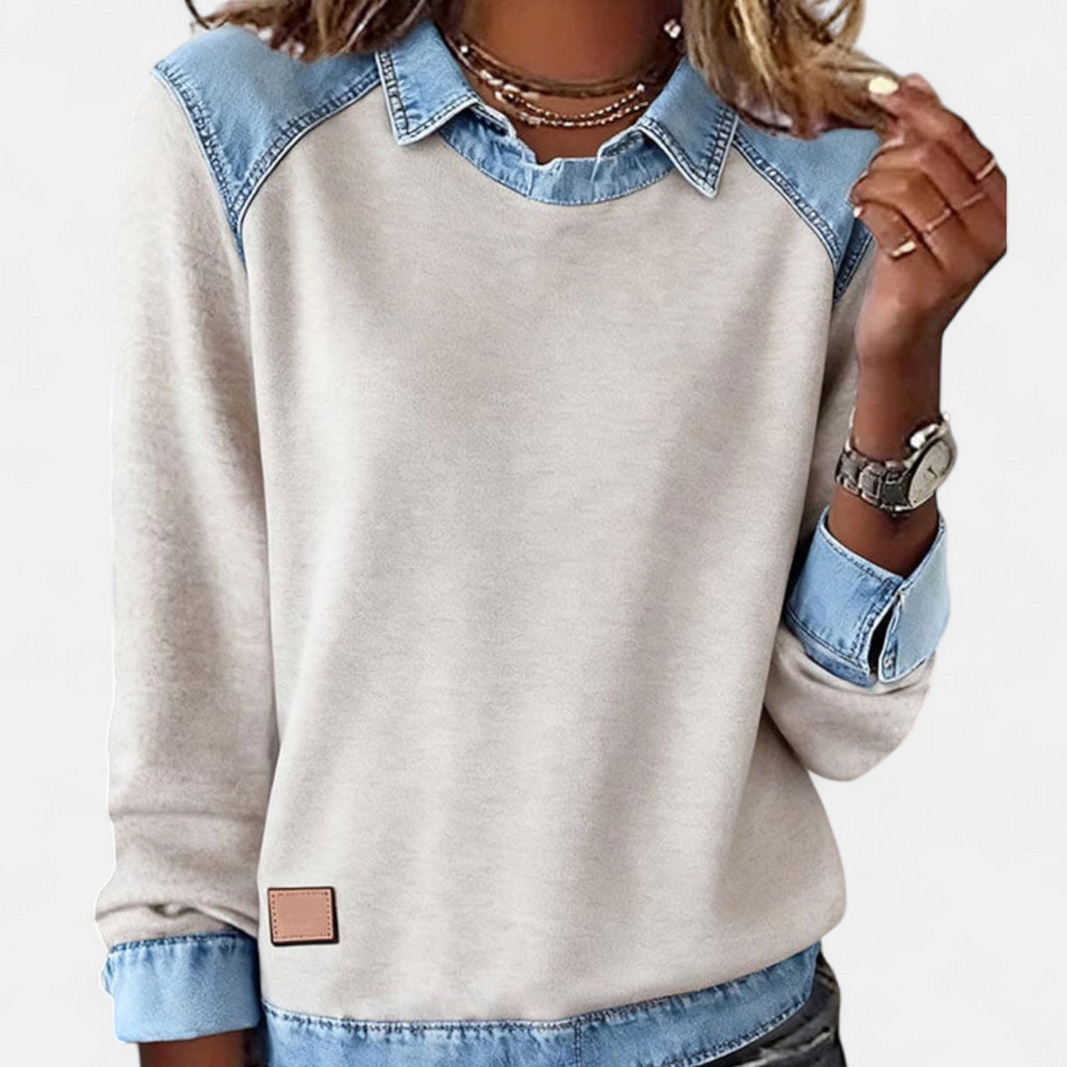 Chāme | Women's Sweater | Layered Collar Detail