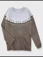 Roque | Women's Cozy Sheep Jacquard Chunky Knitted Sweater