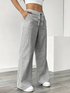 Isola | Wide Leg Trousers for Women - Striped Flared Drawstring Boho Beach Summer Fit-Women's Pants-Yellow-S-Camoufit