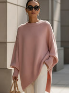 Sephira | Women's Sweater | Oversized Poncho Ribbed Trim