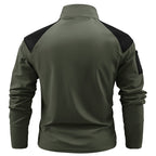 Elvano | Combat Shirt for Men - Long Sleeve Mesh Vent Zip Guard Nylon Stretch Tactical Fit-Tactical Top-Khaki-M-Camoufit