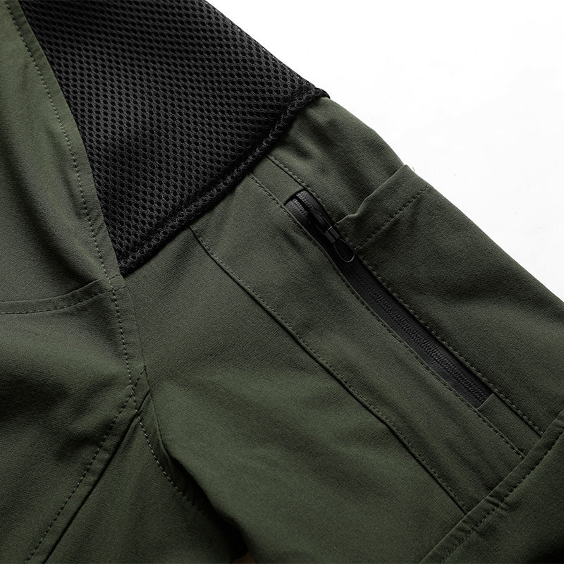 Elvano | Combat Shirt for Men - Long Sleeve Mesh Vent Zip Guard Nylon Stretch Tactical Fit-Tactical Top-Khaki-M-Camoufit