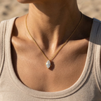 Rovelle | Marquise Pendant Necklace for Women - Sparkling Stone Elegant Minimalist Fit-Necklaces-Gold-Camoufit