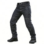 Norenzo | Tactical Jeans for Men - Cotton Blend Stretch 9 Pocket Straight Denim All Season Fit-Tactical Pants-Black-28W/30L-Camoufit