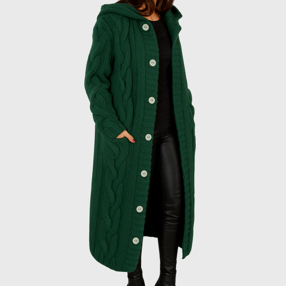 Pamelo | Women's Longline Cardigan Sweater - Open-Front Duster Knit & Casual Fall Layering Top