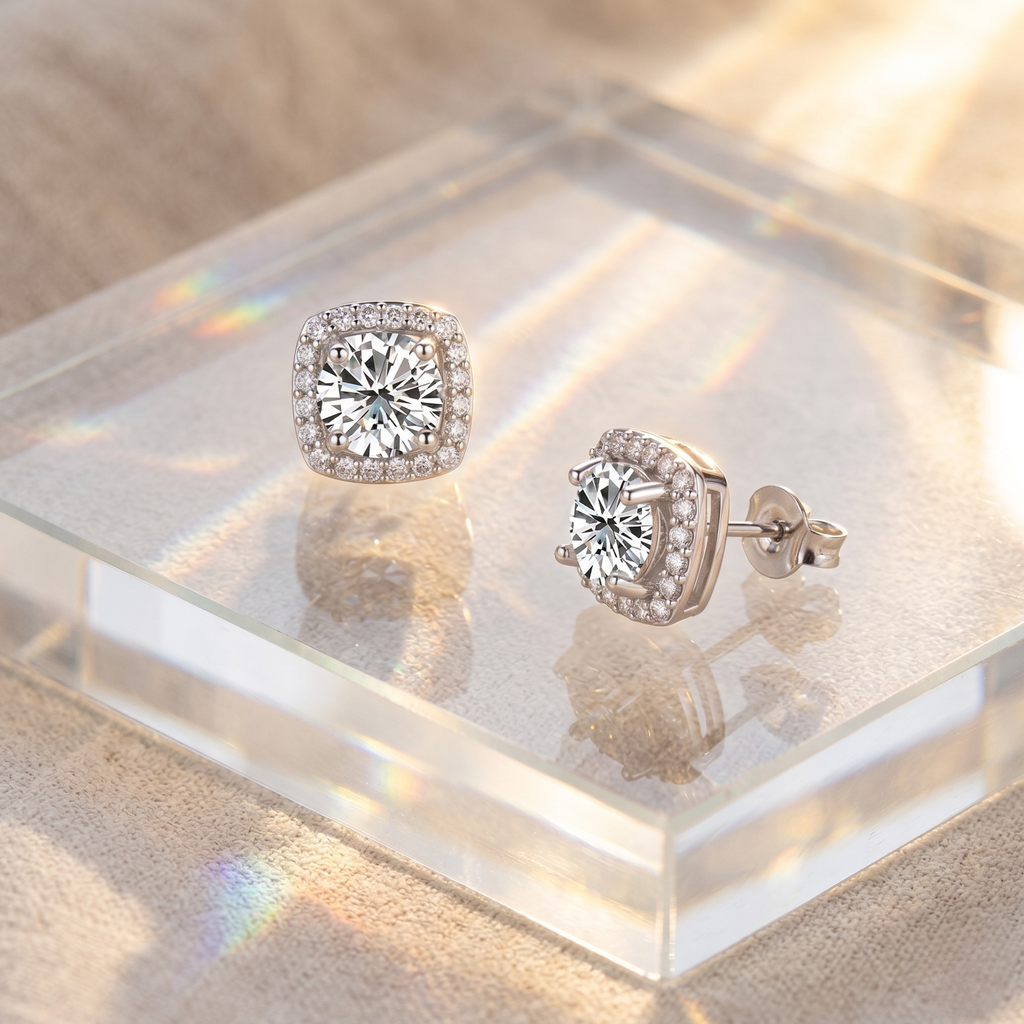 Elyra | Stud Earrings for Women - Sparkling Timeless Delicate Minimalist Elegant Fit-Earrings-Silver-Camoufit