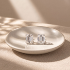 Alviera | Emerald Stud Earrings for Women - Timeless Sparkling Delicate Elegant Fit-Earrings-Silver-Camoufit