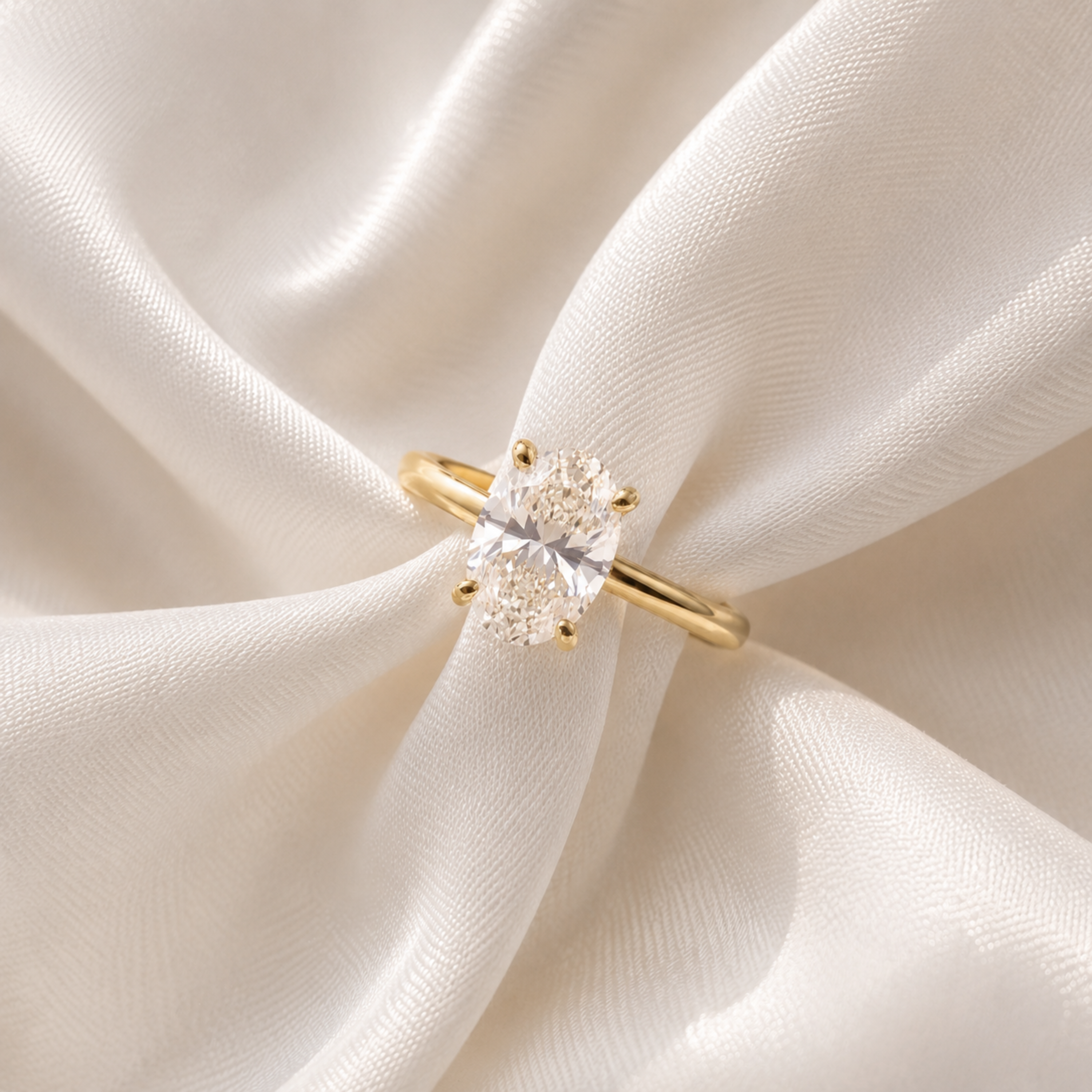 Vessia | Promise Ring for Women - Oval Cut Elevated Setting Minimalist Elegant Fit-Ring-Gold-5-Camoufit