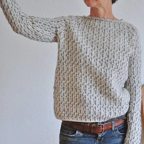 Flōre | Women's Raglan Crew Neck Sweater - Long Sleeve Knit Pullover with Ribbed Trim