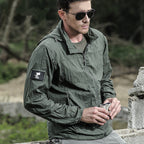 Toren | Quick Dry Shell Jacket for Men - UPF 50+ Hooded Lightweight Waterproof Outdoor Fit-Tactical Jackets-Army Green-S-Camoufit