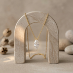Rovelle | Marquise Pendant Necklace for Women - Sparkling Stone Elegant Minimalist Fit-Necklaces-Gold-Camoufit