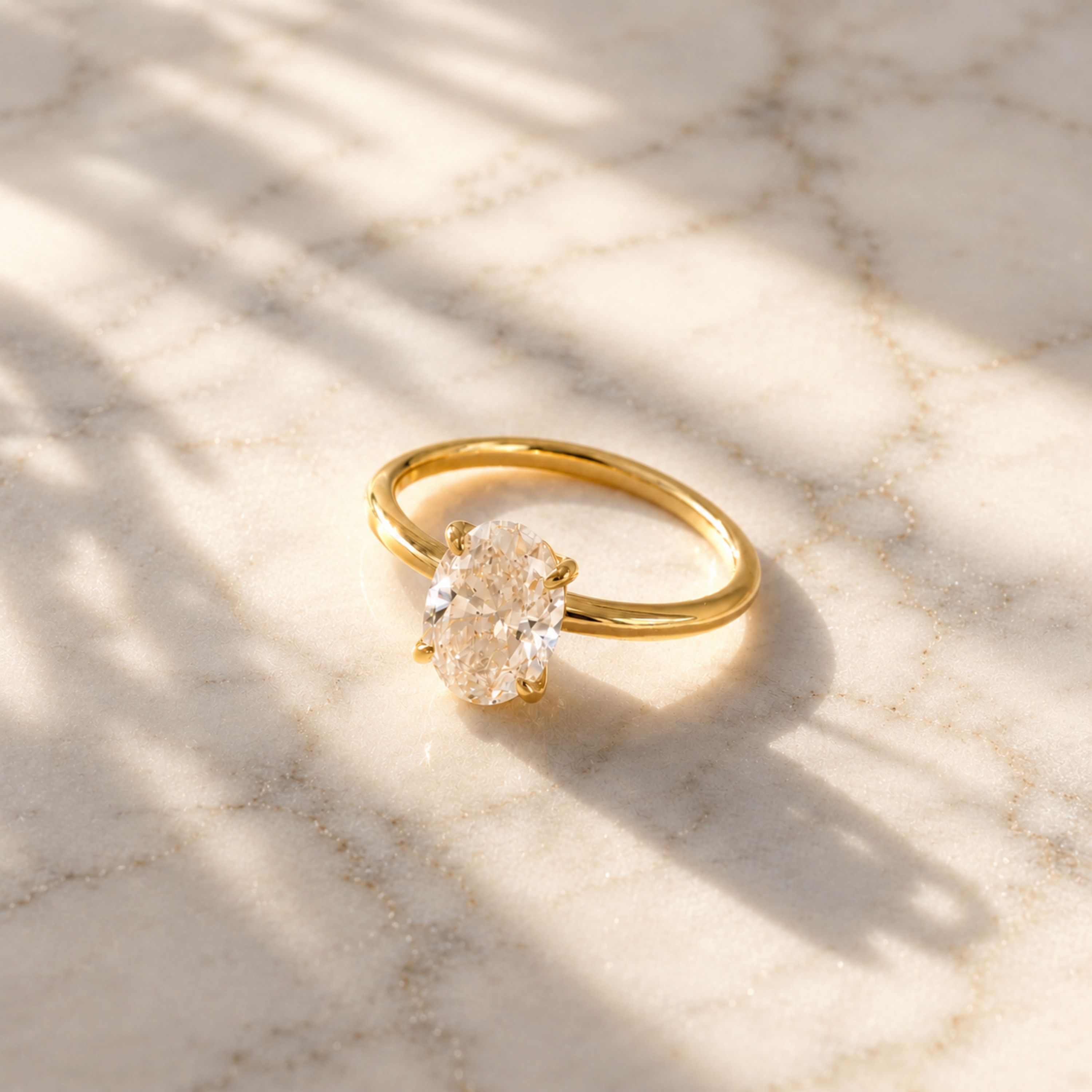 Vessia | Promise Ring for Women - Oval Cut Elevated Setting Minimalist Elegant Fit-Ring-Gold-5-Camoufit