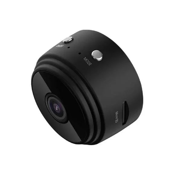 Black wireless backup camera with MODE label and wide-angle front lens