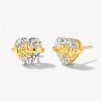 Virellea | Heart Bow Earrings for Women - Gold Sterling Silver Sparkling Elegant Fit-Earrings-Gold-Camoufit