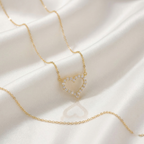 Vireya | Open Heart Necklace for Women - Sparkling Pendant Delicate Chain Elegant Fit-Necklaces-Gold-Camoufit