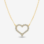 Vireya | Open Heart Necklace for Women - Sparkling Pendant Delicate Chain Elegant Fit-Necklaces-Gold-Camoufit