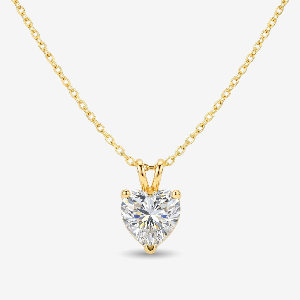 Fiorisse | Heart Cut Pendant Necklace for Women - Gold Delicate Elegant Romantic Fit-Necklaces-Gold-Camoufit