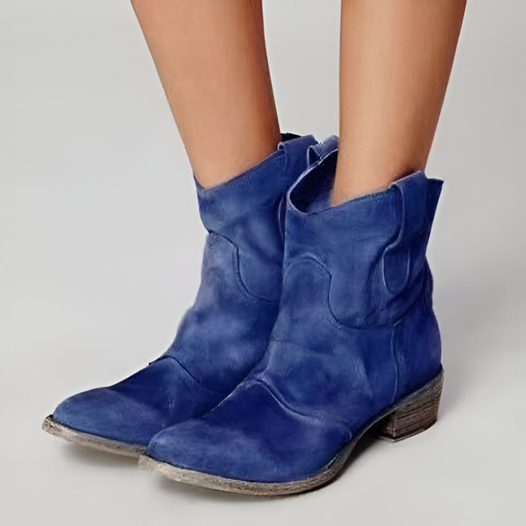 Inspire | Women's Low Heel Slip-On Ankle Boots - Comfortable Casual Booties