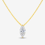 Rovelle | Marquise Pendant Necklace for Women - Sparkling Stone Elegant Minimalist Fit-Necklaces-Gold-Camoufit