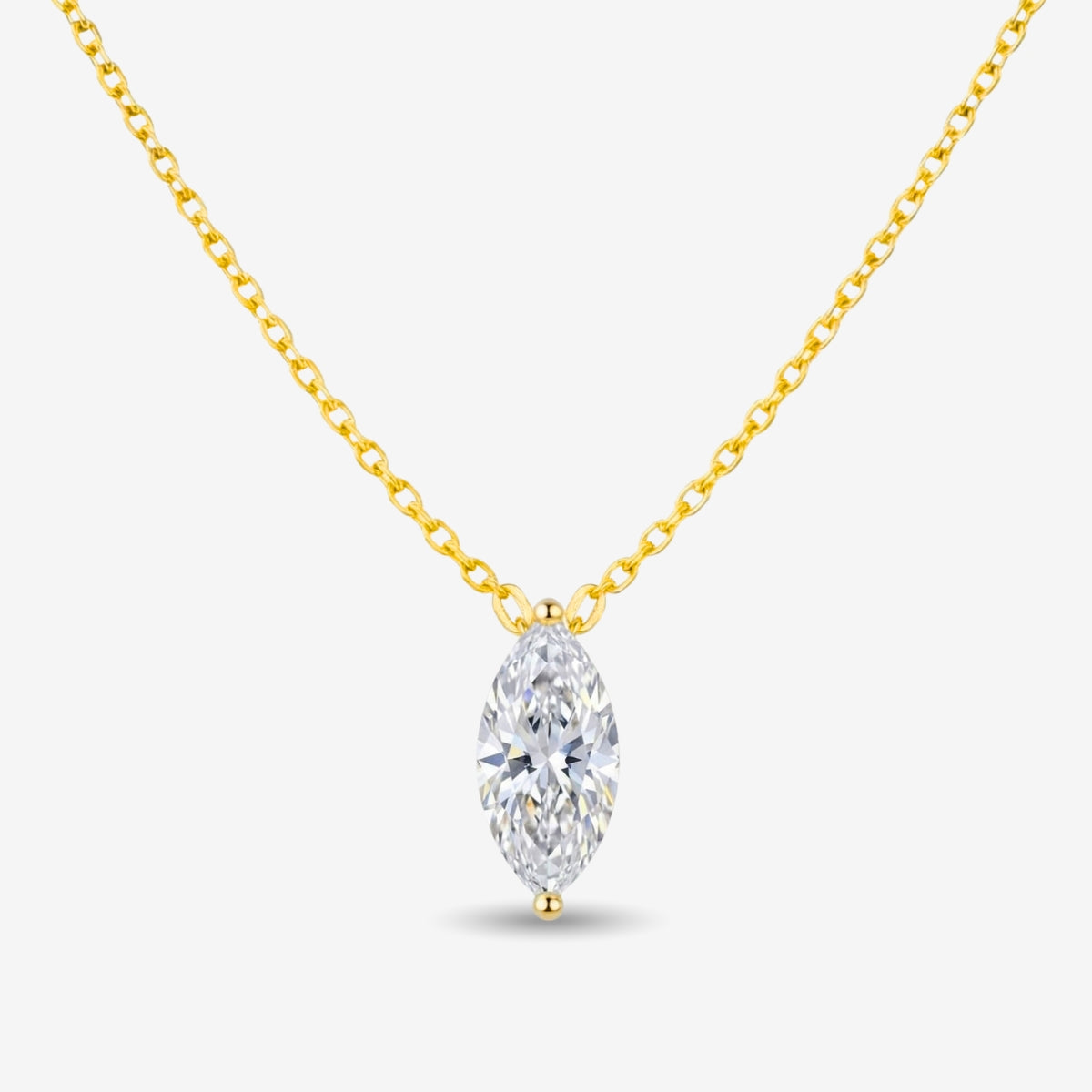 Rovelle | Marquise Pendant Necklace for Women - Sparkling Stone Elegant Minimalist Fit-Necklaces-Gold-Camoufit