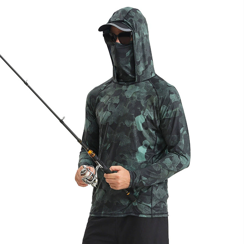 Alvaro | Fishing Shirt for Men - UPF 50 Quick Dry Long Sleeve Lightweight Stretch Outdoor Fit-Tactical Top-Dark green-M-Camoufit