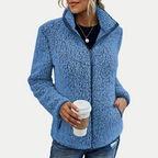 Solis | Women's Textured Fleece Jacket - Pattern Zip-Up Coat