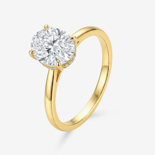 Alouette | Promise Ring for Women - Gold Round Cut Elegant Fit-Ring-Gold-5-Camoufit