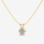 Rosélune | Halo Pendant Necklace for Women - Round Cut Stone Delicate Minimalist Elegant Fit-Necklaces-Gold-Camoufit