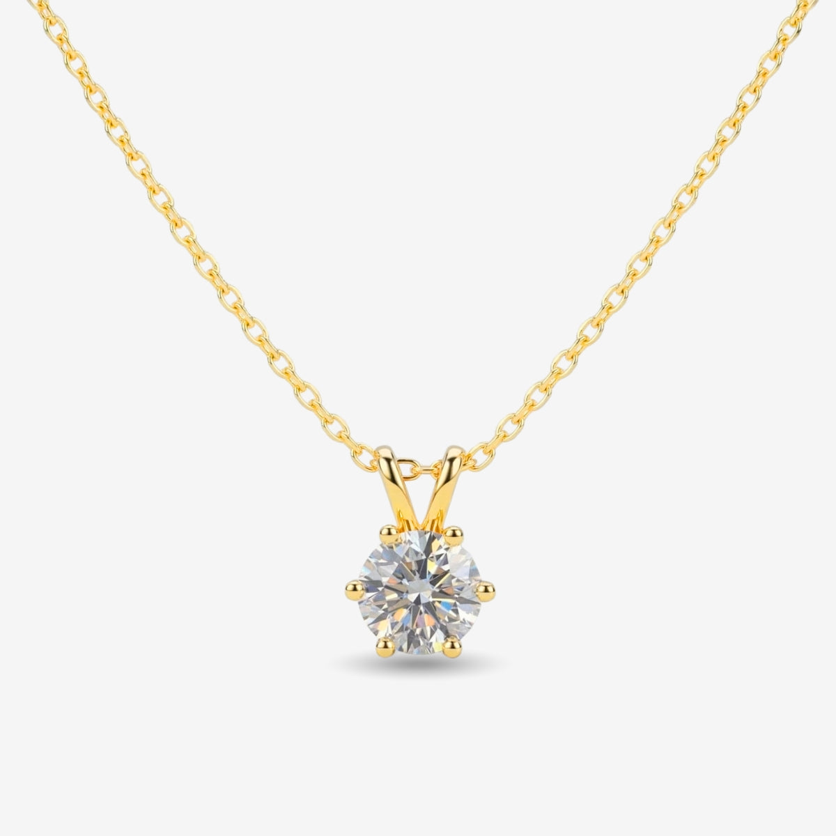 Rosélune | Halo Pendant Necklace for Women - Round Cut Stone Delicate Minimalist Elegant Fit-Necklaces-Gold-Camoufit