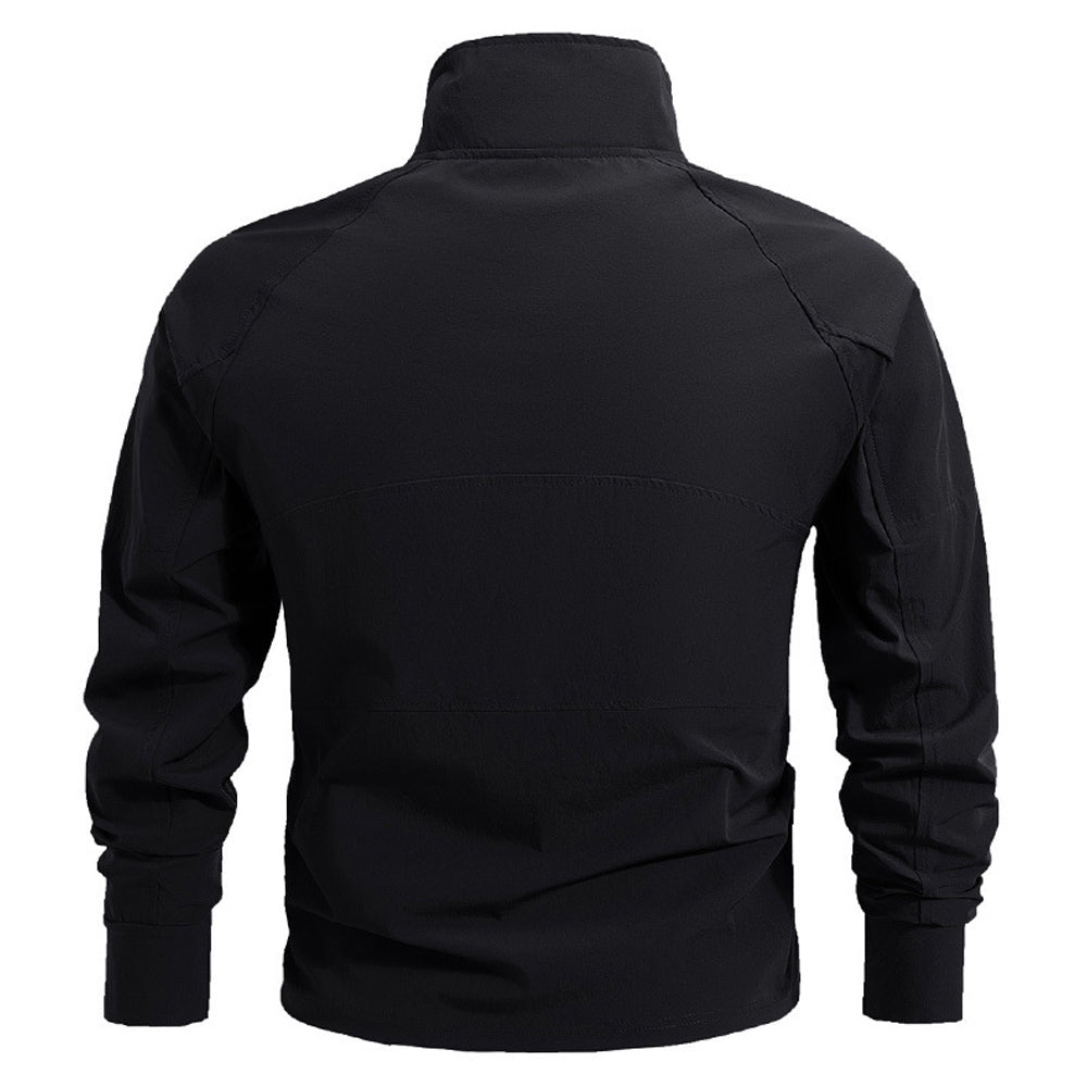 Morano | Combat Shirt for Men - 1/4 Zip Mock Neck Long Sleeve Stretch Quick Dry Athletic Fit-Tactical Top-Army Green-M-Camoufit