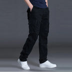 Mens Cotton Cargo Work Pants Multi Pocket Tactical Outdoor Trousers-Cargo Pants-CAMOUFIT-Blue-S-Camoufit