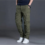 Mens Cotton Cargo Work Pants Multi Pocket Tactical Outdoor Trousers-Cargo Pants-CAMOUFIT-Blue-S-Camoufit