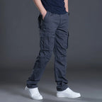 Mens Cotton Cargo Work Pants Multi Pocket Tactical Outdoor Trousers-Cargo Pants-CAMOUFIT-Blue-S-Camoufit