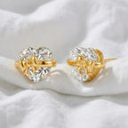Virellea | Heart Bow Earrings for Women - Gold Sterling Silver Sparkling Elegant Fit-Earrings-Gold-Camoufit