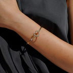 Novara | Infinity Heart Bracelet for Women - Crystal Interlocking Elegant Fit-bracelet-Gold-Camoufit