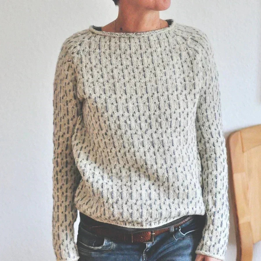 Flōre | Women's Raglan Crew Neck Sweater - Long Sleeve Knit Pullover with Ribbed Trim