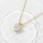 Fiorisse | Heart Cut Pendant Necklace for Women - Gold Delicate Elegant Romantic Fit-Necklaces-Gold-Camoufit