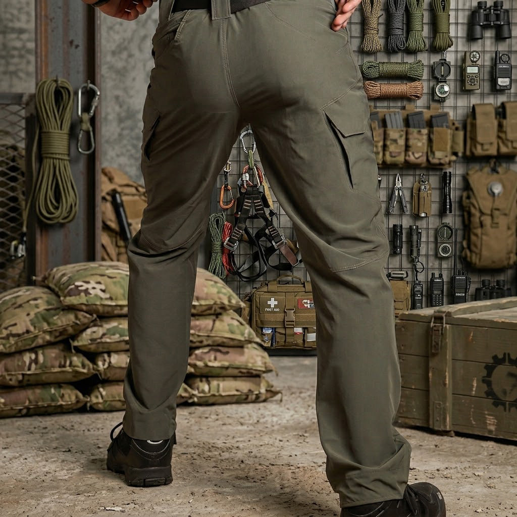 Trevio | Tactical Pants for Men - Quick Dry Stretch Nylon 9 Pocket Lightweight Cargo Fit-Tactical Pants-28W/30L-Camoufit