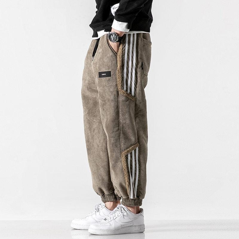 Marmari | Warm Sherpa Joggers with Sporty Side Stripes