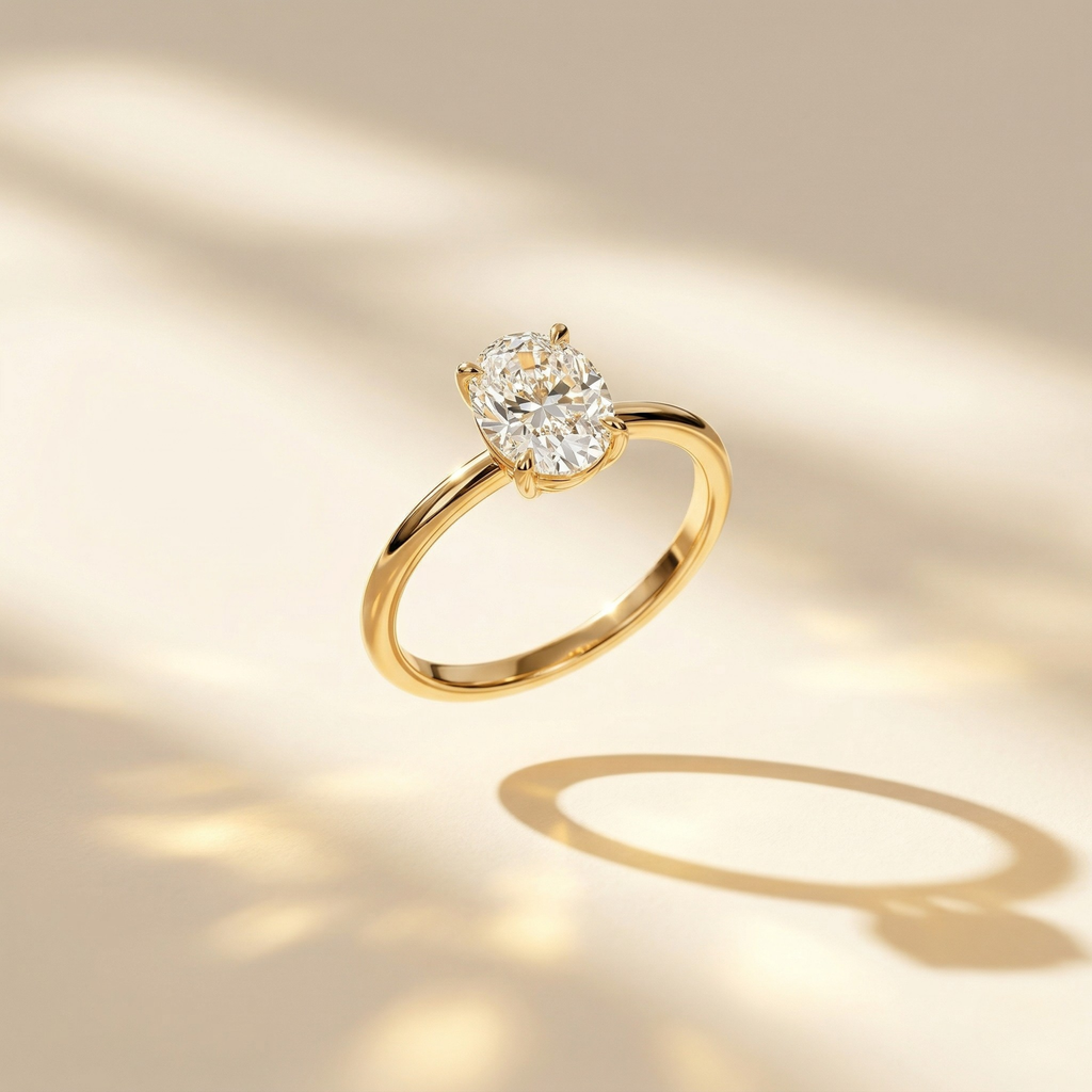Alouette | Promise Ring for Women - Gold Round Cut Elegant Fit-Ring-Gold-5-Camoufit
