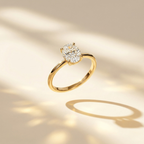 Alouette | Promise Ring for Women - Gold Round Cut Elegant Fit-Ring-Gold-5-Camoufit