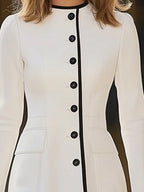 Orelia | Color Block Dress for Women – Round Neck H-Line Elegant Fit-Mini Dress-White-XS-Camoufit