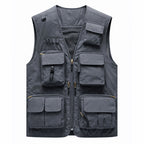 Corvin | Utility Vest for Men - 16 Pocket Quick Dry Mesh Back Fit-Tactical Jackets-Grey-XS-Camoufit