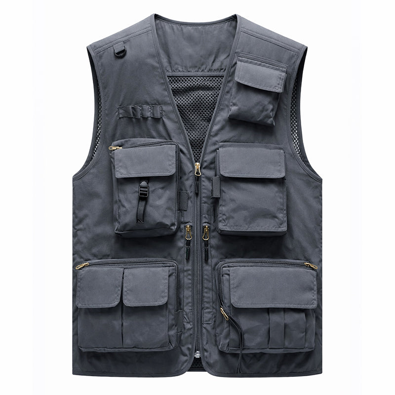 Corvin | Utility Vest for Men - 16 Pocket Quick Dry Mesh Back Fit-Tactical Jackets-Grey-XS-Camoufit