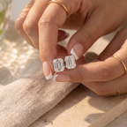 Alviera | Emerald Stud Earrings for Women - Timeless Sparkling Delicate Elegant Fit-Earrings-Silver-Camoufit