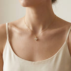 Yavina | Heart Necklace for Women - Gold Bow Sparkling Stone Delicate Elegant Fit-Necklaces-Gold-Camoufit